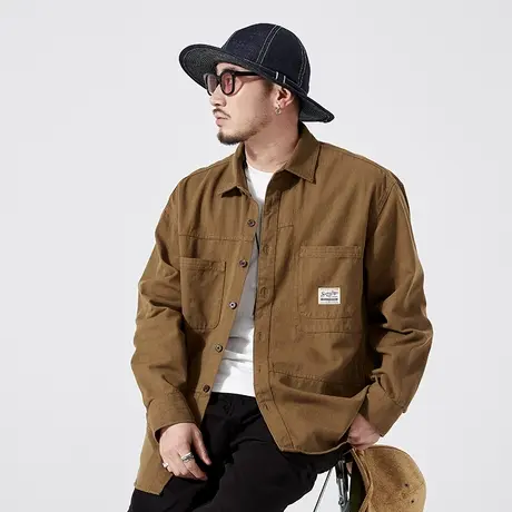 Modi Nick/摩帝尼克美式休闲外套日系复古工装衬衫水洗外套男上衣商品大图