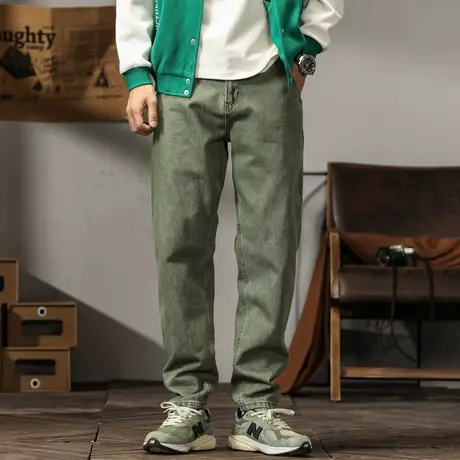 水洗直筒百搭男士高档牛仔裤百搭男款牛仔裤复古潮流宽松牛仔裤图片