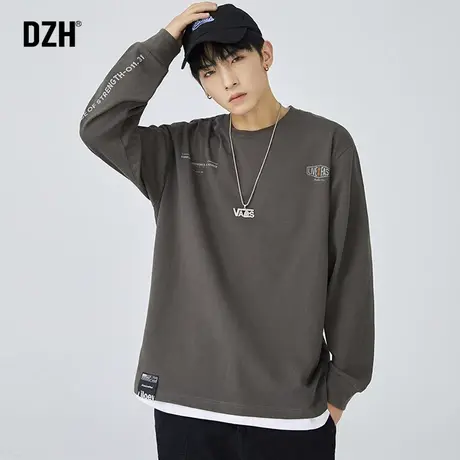 男士260克重磅长袖t恤男纯棉潮牌2023年新款情侣装打底衫大码男装商品大图