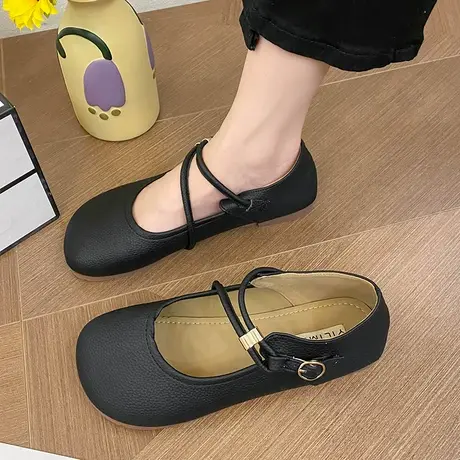 永希法式圆头软底豆豆鞋女夏季2023年新款平底配裙子百搭舒适单鞋商品大图