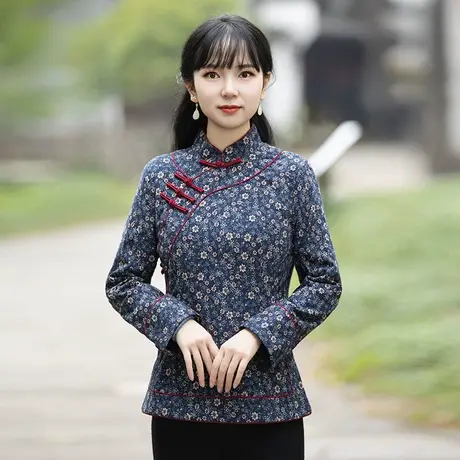 筠雅唐装女冬棉袄中国风棉衣棉服改良旗袍盘扣上衣中式茶服女秋冬商品大图