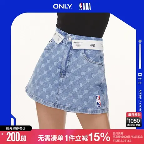 ONLY秋季NBA联名满印宽松高腰短裤牛仔裤女商品大图