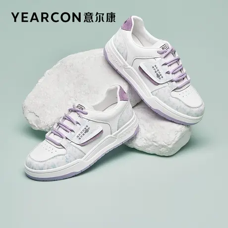意尔康女鞋2023年秋季新款小白鞋女爆款百搭厚底休闲板鞋平底鞋子商品大图