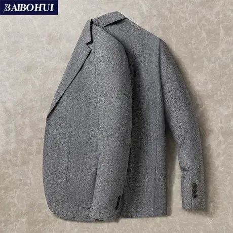 灰色休闲西装外套男修身韩版潮流春季新款单件商务薄款男士小西服商品大图