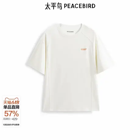 【商场同款】太平鸟男装 休闲T恤24重磅刺绣提花t恤B2CNE3126图片