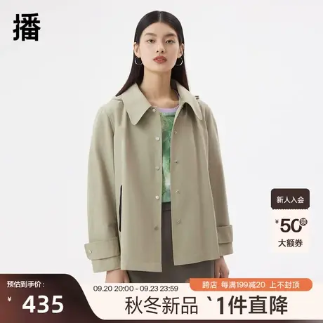 播2023夏季新款休闲连帽拉链口袋后摆开叉连帽短外套女DDQ2WD5228图片