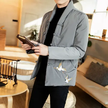 冬季加厚棉衣民族风刺绣中式棉服外套中国风盘扣唐装禅修居士棉袄图片