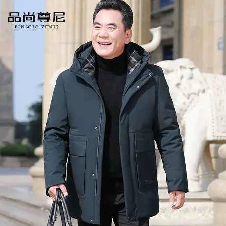 男士棉袄冬季加厚中长款宽松连帽中老年爸爸羽绒棉服冬装棉衣外套商品大图