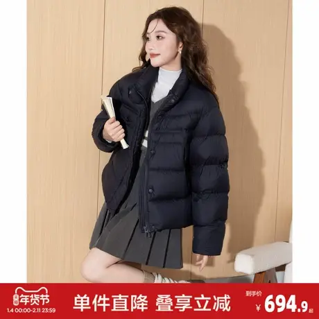 唐狮2026冬季新款短款女士羽绒服蓬松90鸭绒时尚百搭简约休闲风商品大图