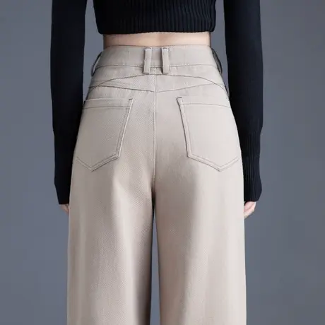 女士牛仔裤女秋款2023年新款爆款直筒阔腿裤冬季裤子宽松bf慵懒风图片