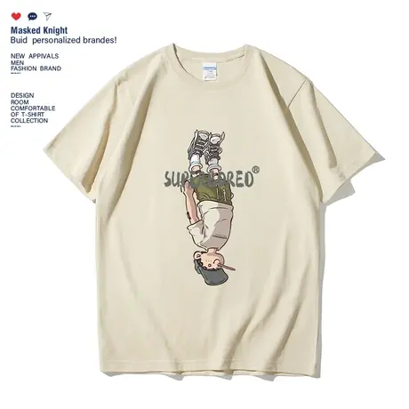 美式潮牌2023新款趣味印花短袖t恤男纯棉夏季宽松小众情侣装半袖商品大图