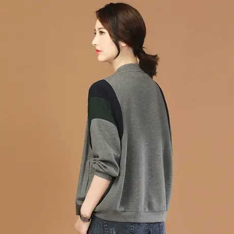 韩潮袭人立领长袖撞色拼接短外套女2024春季新款休闲百搭棒球服图片