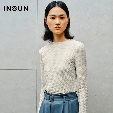 INSUN恩裳线上专选秋季真丝羊毛天丝毛混纺针织衫商品大图