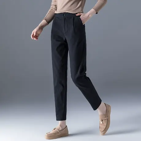 黑色裤子女2024新款春秋九分休闲裤大码女裤哈伦裤秋季老爹萝卜裤图片