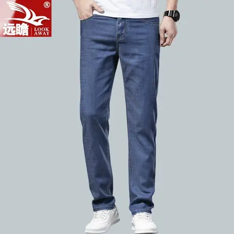 夏天冰丝牛仔裤男夏季薄款男裤宽松直筒男士弹力修身超薄裤子男款图片