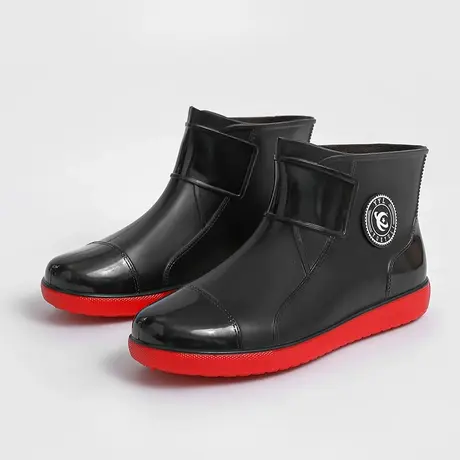 雨鞋男48大码47防水鞋男款防滑钓鱼厨房运动户外时尚轻便黑色短筒图片