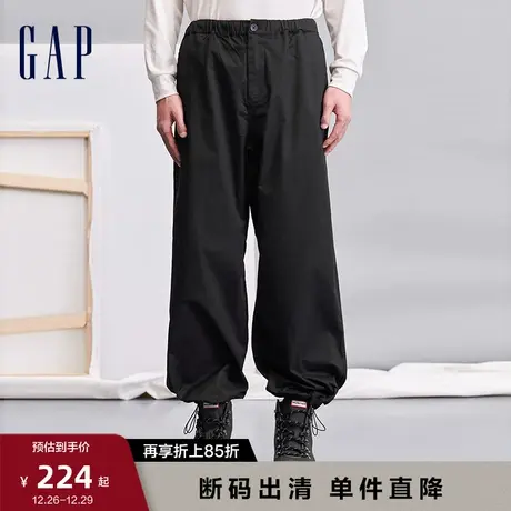 Gap男女装春秋户外工装宽松阔腿裤情侣装简约美式休闲长裤811136图片