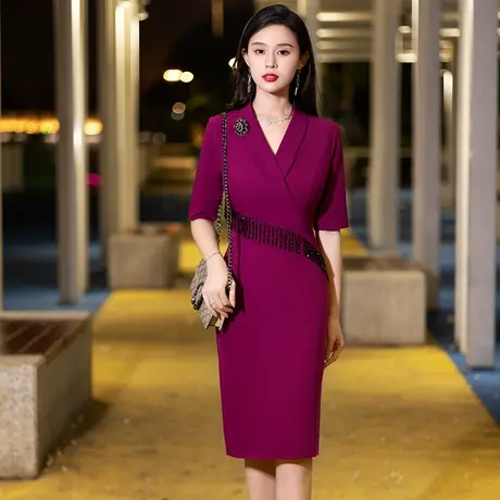 小晚礼服女秋高级感轻奢高端大牌名媛晚宴平时可穿气质宴会连衣裙商品大图