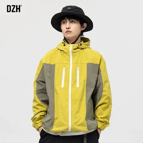 男生休闲撞色外套男潮牌连帽夹克上衣防风冲锋衣男款2024年春季潮商品大图