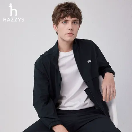 【商场同款】Hazzys哈吉斯2024春季新品宽松版运动立领夹克外套男图片