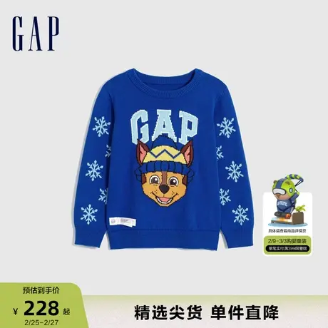 【汪汪队联名】Gap男女幼童春秋针织衫儿童装活力运动毛衣847326商品大图