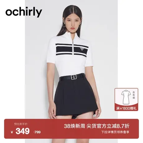 【新降】黑标系列 欧时力 短袖针织衫2023新夏短款上衣休闲运动风商品大图