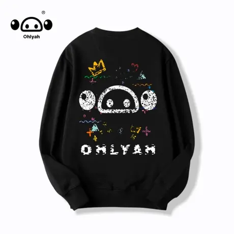 中性风纯色情侣卫衣女慵懒宽松套头港风chic复古原宿长袖t恤外套商品大图