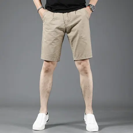 浅卡其休闲牛仔短裤男五分裤夏季薄款2023新款修身弹力男士中裤夏商品大图