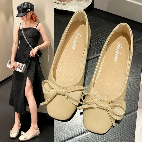 玛丽珍晚晚风温柔软底瓢鞋单鞋女夏2023春秋款奶奶百搭平底女鞋子商品大图