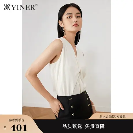 YINER音儿女装夏季V领无袖休闲小背心图片