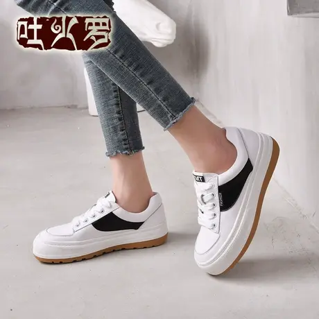 Tokharoi小白鞋女新款百搭春秋女鞋厚底休闲女运动鞋圆头舒适女鞋商品大图