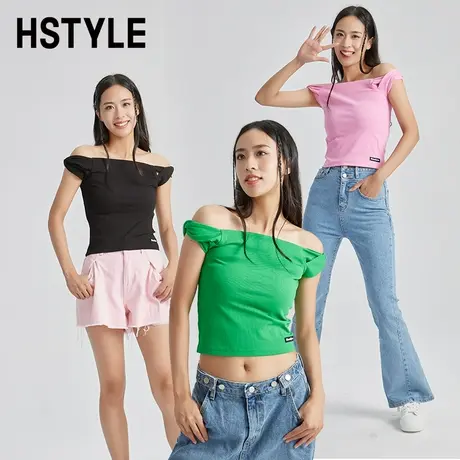 韩都衣舍xSinsaGom2023夏新款双肩带辣妹多彩小背心女DX57001图片