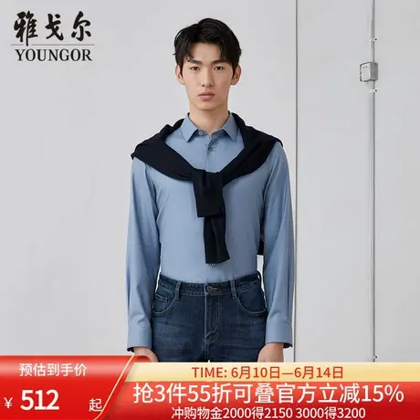 【商场同款】雅戈尔男士长袖衬衫新款官方商务休闲上班穿衬衫男商品大图