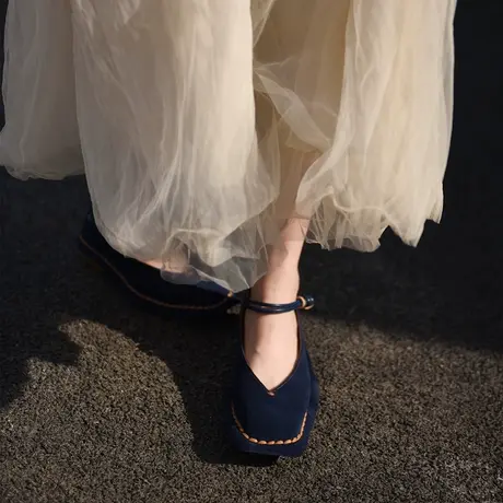 Artmu阿木原创复古森系文艺浅口单鞋女手工方头玛丽珍鞋2025新款商品大图