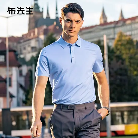 MrBu布先生字母小标专利翻领t恤2025春夏男款吸湿速干短袖AT15183商品大图