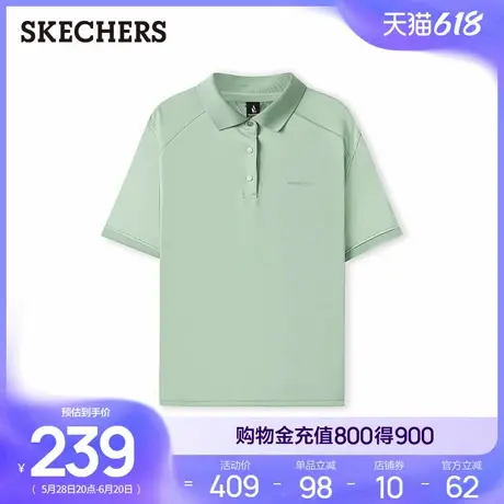Skechers斯凯奇2025夏季新款女POLO短袖宽松舒适T恤衫运动打底衫商品大图