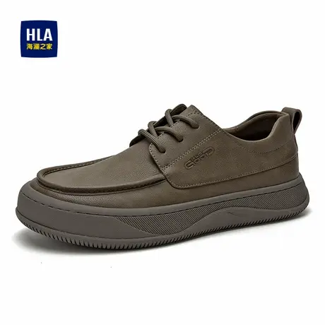 HLA/海澜之家男鞋新款春秋复古百搭大头鞋工装鞋低帮厚底休闲皮鞋商品大图