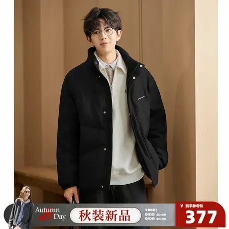 唐狮2025冬季新款男羽绒服立领肌理感厚外套金属标细节厚外套保暖商品大图