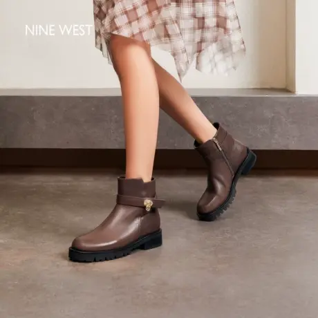 Nine West/玖熙厚底时装靴女2025秋季新款百搭短靴时尚马丁靴商品大图