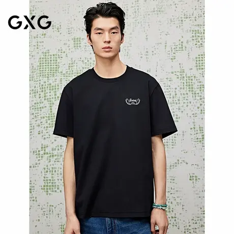 [商场同款]GXG男装圆领T恤背后大图案短袖针织25夏新品G25X442133图片