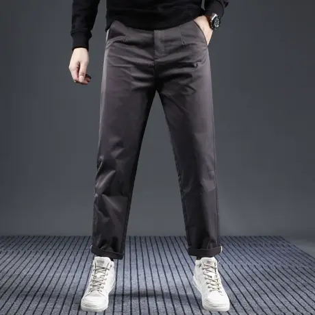 黑色宽松直筒休闲裤子男2023新款秋季百搭弹力休闲男装裤子秋冬款商品大图