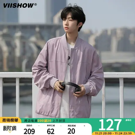 VIISHOW夹克棒球服日系复古外套男春秋季休闲工装宽松潮牌飞行员商品大图