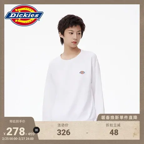 Dickies 春夏工装女式三原色小logo圆领毛圈美式卫衣宽松图片