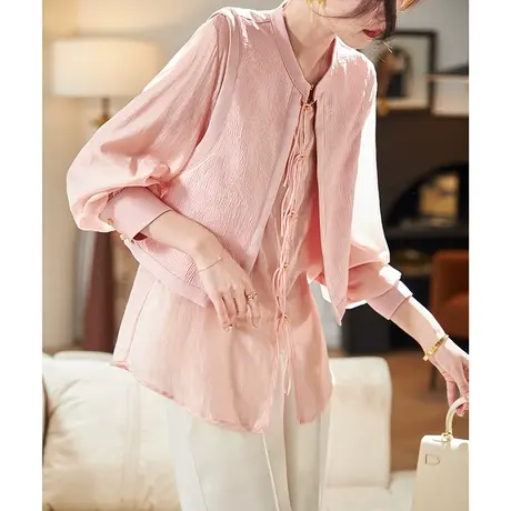 宝诗黎【新品价258元】假两件提花拼接衬衫S00095商品大图