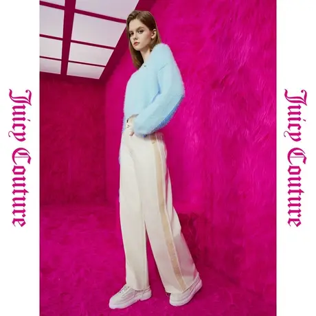 Juicy Couture橘滋秋女女装年新款焦糖拿铁撞色阔腿牛仔裤商品大图