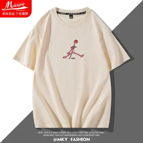 运动短袖t恤男夏季纯棉圆领休闲潮牌ins打底衫宽松训练半袖体恤衫商品大图