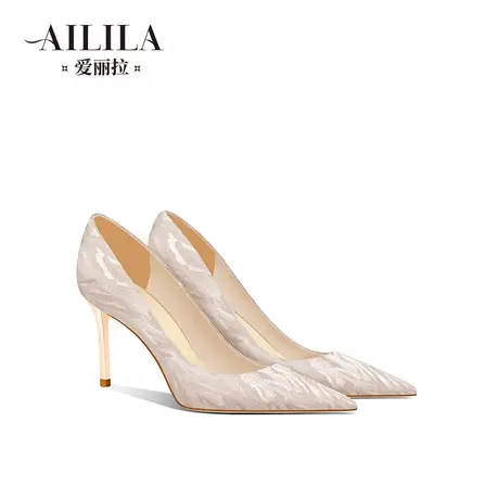 爱丽拉香槟色婚鞋女2023新款春季新娘禾秀主婚纱两穿高跟鞋不累脚图片