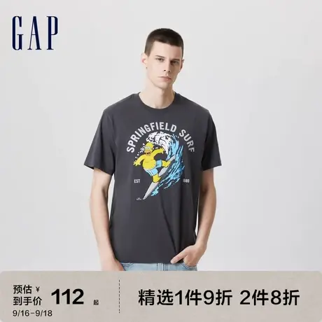 【辛普森一家】Gap男女装夏季款纯棉运动T恤714977短袖商品大图