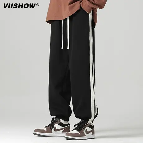 VIISHOW裤子男潮牌宽松束脚运动卫裤男生春秋款工装休闲长裤子商品大图