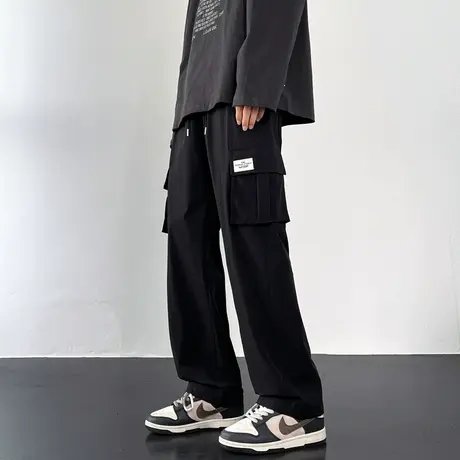 机能工装裤男士夏季大码宽松直筒阔腿美式潮牌男生春秋款休闲长裤商品大图